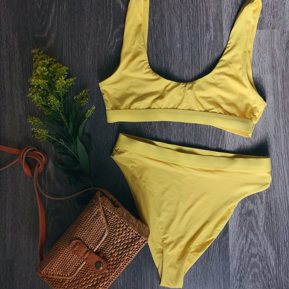 Yellow bikini top